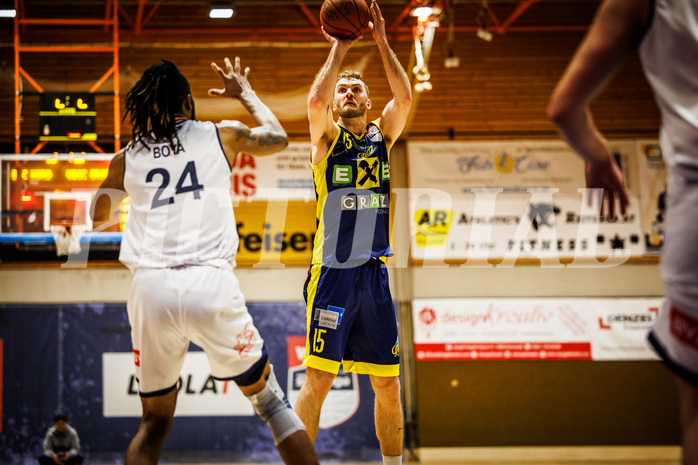 Basketball, win2day Basketball Superliga 2022/23, 4. Qualifikationsrunde, BBC Nord Dragonz, UBSC Graz, Tanner Giddings (15)