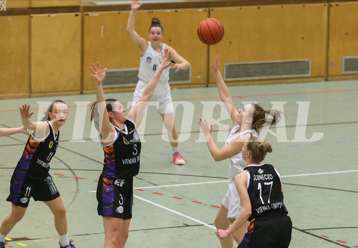 Basketball Damen Superliga 2021/22, Grundducrhgang 14.Runde Vienna United vs. KOS Celovec


