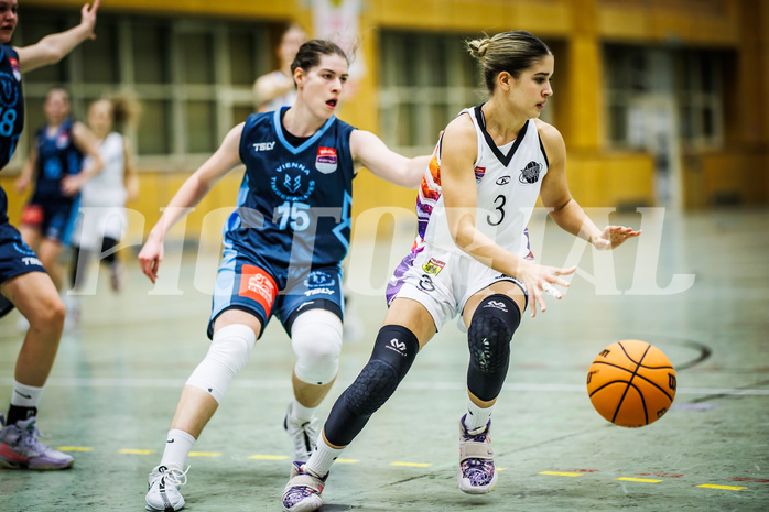 Basketball, Win2Day Basketball Damen Superliga 2023/24, Grunddurchgang 6.Runde, Vienna United, Vienna Timberwolves, Viktoria Trailovic (15), Tita Zaboji (3)