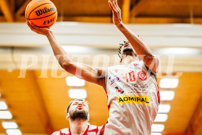 Basketball, win2day Basketball Superliga 2023/24, Grunddurchgang 14.Runde, Traiskirchen Lions, BC Vienna, Jaquan Lawrence (40)