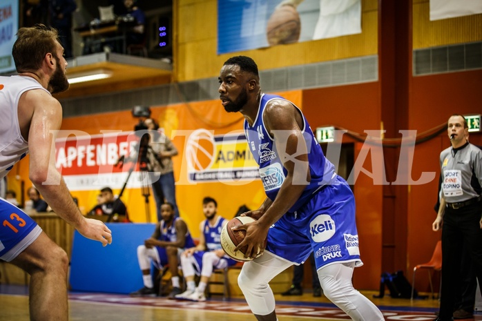 Basketball, ABL 2018/19, Grunddurchgang 16.Runde, Kapfenberg Bulls, Oberwart Gunners, Christopher Tawiah (14)