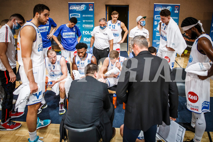 Basketball, bet-at-home Basketball Superliga 2020/21, Grunddurchgang, 4. Runde, Oberwart Gunners, Raiffeisen Flyers Wels, Timeout