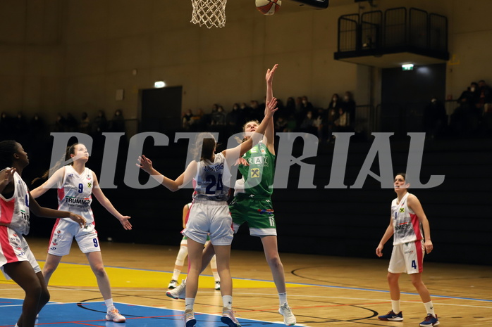 12.02.2022, Basketball Damen Superliga 2021/22, Grunddurchgang 8.Runde,  
UBSC-DBBC Graz vs. UBI Graz. 