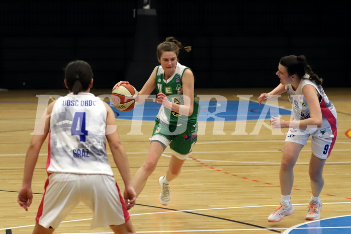 12.02.2022, Basketball Damen Superliga 2021/22, Grunddurchgang 8.Runde,  
UBSC-DBBC Graz vs. UBI Graz. 