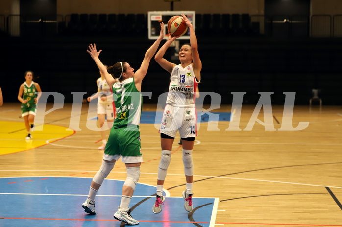 12.02.2022, Basketball Damen Superliga 2021/22, Grunddurchgang 8.Runde,  
UBSC-DBBC Graz vs. UBI Graz. 