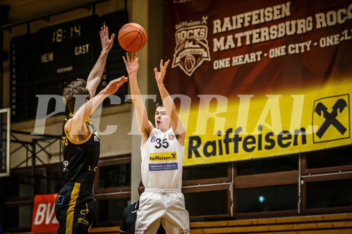 Basketball, Basketball Zweite Liga, Grunddurchgang 17.Runde, Mattersburg Rocks, Fürstenfeld Panthers, Ivan Begic (35)