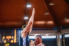Basketball, Win2Day Superliga 2022/23, Playoff, Finale Spiel 4, BC Vienna, Gmunden Swans, Toni Blazan (10), Enis Murati (44)