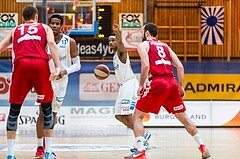 Basketball, ABL 2016/17, Grunddurchgang 19.Runde, Oberwart Gunners, BC Vienna, Derek Jackson Jr. (6), Pedrag Miletic (8)