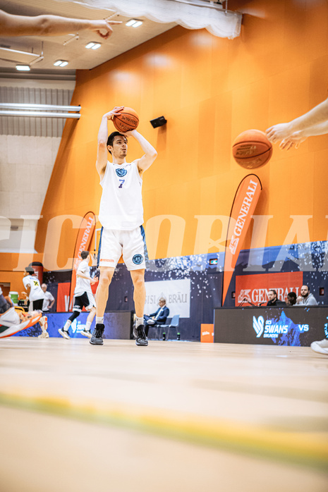 Basketball, Basketball Austria Cup 2022/23, Viertelfinale, Vienna Timberwolves, Gmunden Swans, Robbe Janssens (7)
