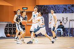 Basketball, Basketball Austria Cup 2022/23, Viertelfinale, Vienna Timberwolves, Gmunden Swans, Lukas Schartmüller (11), Robbe Janssens (7)