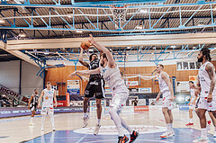 Basketball, Basketball Superliga 2023/24 , Qualifikationsrunde 10, Oberwart Gunners, Kapfenberg Bulls, Urald King (20), Daniel Koeppel (14), Edi Patekar (9), Kris Monroe (13)