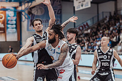 Basketball, Basketball Superliga 2023/24 , Qualifikationsrunde 10, Oberwart Gunners, Kapfenberg Bulls, Nemanja Krstic (22), Kris Monroe (13), Yves Hoeger (2)