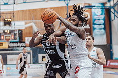Basketball, Basketball Superliga 2023/24 , Qualifikationsrunde 10, Oberwart Gunners, Kapfenberg Bulls, Reudale Shamaar Williams (3), Kris Monroe (13)