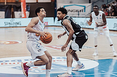Basketball, Basketball Superliga 2023/24 , Qualifikationsrunde 10, Oberwart Gunners, Kapfenberg Bulls, Magdy Aboud-Ahmed(6), Urald King (20)