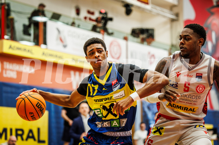 Basketball, win2day Basketball Superliga 2023/24, 10.Plazierungsrunde, Traiskirchen Lions, UBSC Graz, Q. Green (17)