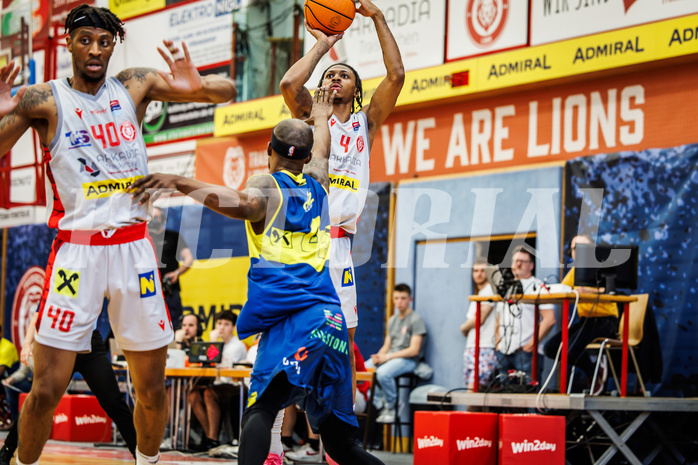 Basketball, win2day Basketball Superliga 2023/24, 10.Plazierungsrunde, Traiskirchen Lions, UBSC Graz, Demarcus Demonia (4)