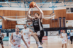 Basketball, Basketball Superliga 2023/24 , Qualifikationsrunde 10, Oberwart Gunners, Kapfenberg Bulls, Edi Patekar (9), Nemanja Krstic (22)