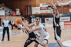 Basketball, Basketball Superliga 2023/24 , Qualifikationsrunde 10, Oberwart Gunners, Kapfenberg Bulls, Miro Zapf (7), Edi Patekar (9), Nemanja Krstic (22)