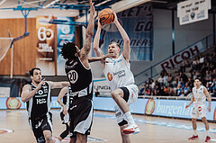 Basketball, Basketball Superliga 2023/24 , Qualifikationsrunde 10, Oberwart Gunners, Kapfenberg Bulls, Urald King (20), Edi Patekar (9)