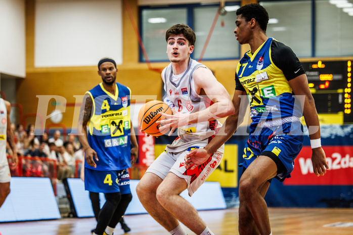 Basketball, win2day Basketball Superliga 2023/24, 10.Plazierungsrunde, Traiskirchen Lions, UBSC Graz, Aleksej Kostic (6)