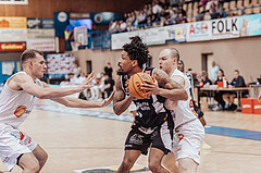 Basketball, Basketball Superliga 2023/24 , Qualifikationsrunde 10, Oberwart Gunners, Kapfenberg Bulls, Edi Patekar (9), Urald King (20), Sebastian Kaeferle (7)