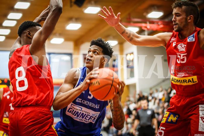 Basketball, bet-at-home Basketball Superliga 2021/22, Grunddurchgang 1.Runde, Traiskirchen Lions, Oberwart Gunners, Rob Howard (5)
