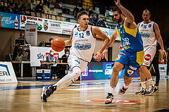 Basketball, bet-at-home Basketball Superliga 2021/22, Platzierungsrunde Spiel 4, Oberwart Gunners, SKN St. Pölten, Jonathan Knessl (12)