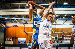Basketball, bet-at-home Basketball Superliga 2021/22, Platzierungsrunde Spiel 4, Oberwart Gunners, SKN St. Pölten, Rashaan Guylain Mbemba (12)