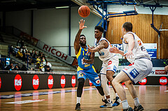Basketball, bet-at-home Basketball Superliga 2021/22, Platzierungsrunde Spiel 4, Oberwart Gunners, SKN St. Pölten, Kelvin Lewis (1)