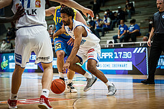 Basketball, bet-at-home Basketball Superliga 2021/22, Platzierungsrunde Spiel 4, Oberwart Gunners, SKN St. Pölten, Connor Cashaw (13)