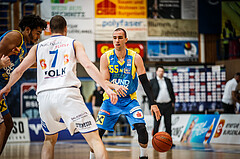 Basketball, bet-at-home Basketball Superliga 2021/22, Platzierungsrunde Spiel 4, Oberwart Gunners, SKN St. Pölten, Mate Mandic (55)
