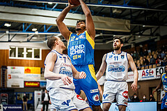 Basketball, bet-at-home Basketball Superliga 2021/22, Platzierungsrunde Spiel 4, Oberwart Gunners, SKN St. Pölten, Rashaan Guylain Mbemba (12)