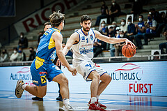 Basketball, bet-at-home Basketball Superliga 2021/22, Platzierungsrunde Spiel 4, Oberwart Gunners, SKN St. Pölten, Ioannis Chatzinikolas (11)