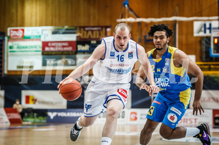 Basketball, bet-at-home Basketball Superliga 2021/22, Platzierungsrunde Spiel 4, Oberwart Gunners, SKN St. Pölten, Renato Poljak (16)