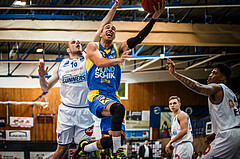 Basketball, bet-at-home Basketball Superliga 2021/22, Platzierungsrunde Spiel 4, Oberwart Gunners, SKN St. Pölten, Mate Mandic (55)