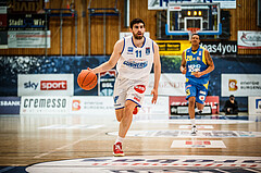 Basketball, bet-at-home Basketball Superliga 2021/22, Platzierungsrunde Spiel 4, Oberwart Gunners, SKN St. Pölten, Ioannis Chatzinikolas (11)