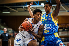 Basketball, bet-at-home Basketball Superliga 2021/22, Platzierungsrunde Spiel 4, Oberwart Gunners, SKN St. Pölten, Rob Howard (5)