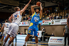 Basketball, bet-at-home Basketball Superliga 2021/22, Platzierungsrunde Spiel 4, Oberwart Gunners, SKN St. Pölten, Rashaan Guylain Mbemba (12)
