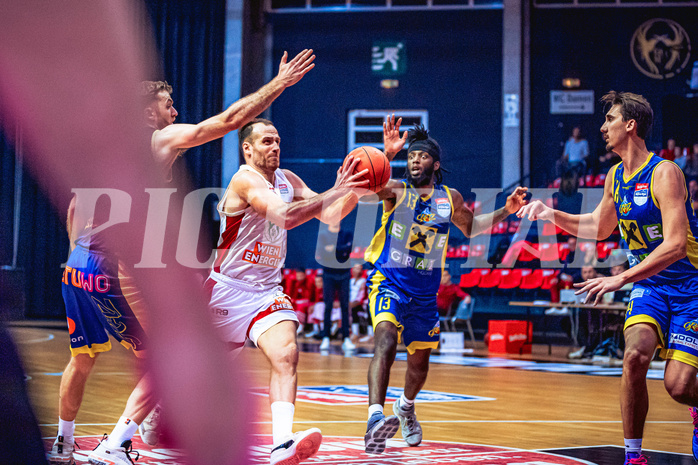 Basketball, Win2Day Superliga 2022/23, Grunddurchgang 16.Runde, BC GGMT Vienna, UBSC Raiffeisen Graz, Enis Murati (44)