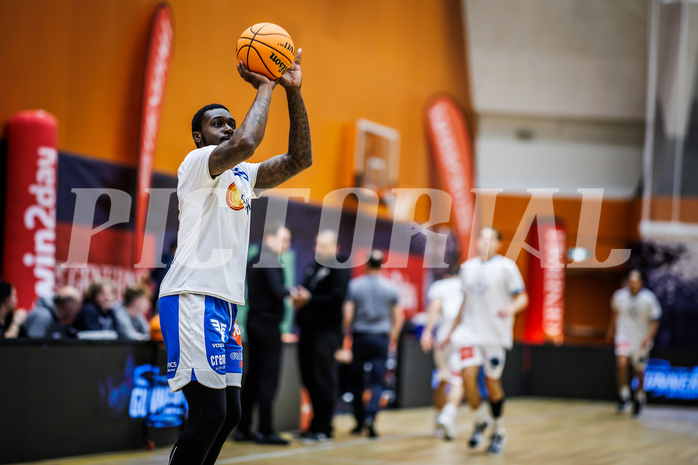 Basketball, Win2Day Superliga 2023/24, Grunddurchgang 3.Runde, Vienna Timberwolves, Oberwart Gunners, Tre'vion Lamar (10)