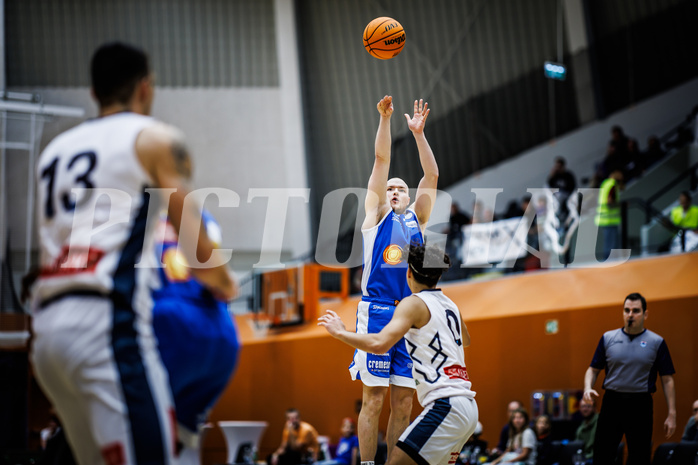 Basketball, Win2Day Superliga 2023/24, Grunddurchgang 3.Runde, Vienna Timberwolves, Oberwart Gunners, Sebastian Käferle (7)