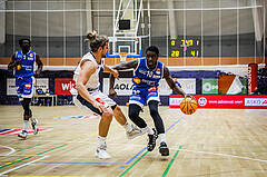 Basketball, Win2Day Superliga 2023/24, Grunddurchgang 3.Runde, Vienna Timberwolves, Oberwart Gunners, Moritz Lanegger (21), Tre'vion Lamar (10)