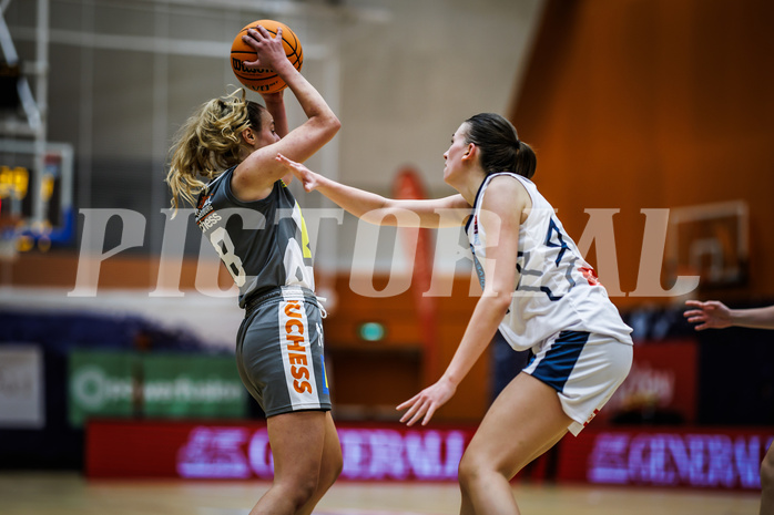 Basketball, Win2Day Basketball Damen Superliga 2023/24, Grunddurchgang 1.Runde, Vienna Timberwolves, Klosterneuburg Duchess, Sarah Winkler (18), Melanie Fischer (14)