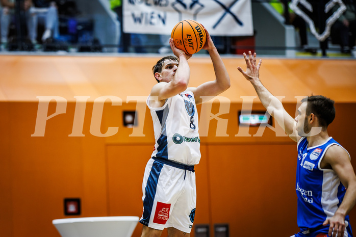 Basketball, Win2Day Superliga 2023/24, Grunddurchgang 3.Runde, Vienna Timberwolves, Oberwart Gunners, Elias Wlasak (8)