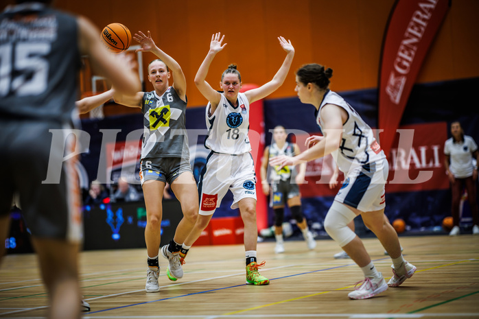 Basketball, Win2Day Basketball Damen Superliga 2023/24, Grunddurchgang 1.Runde, Vienna Timberwolves, Klosterneuburg Duchess, Sina Höllerl (6), Bianca-Alexandra Rantz (18)