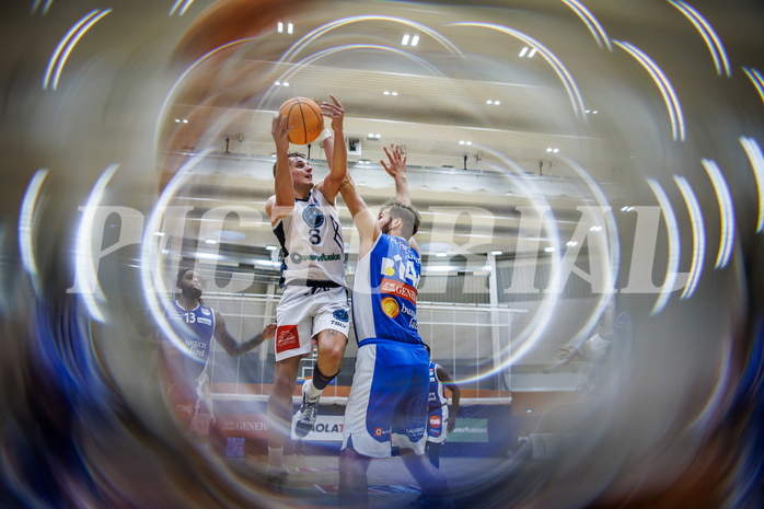 Basketball, Win2Day Superliga 2023/24, Grunddurchgang 3.Runde, Vienna Timberwolves, Oberwart Gunners, Elias Wlasak (8)