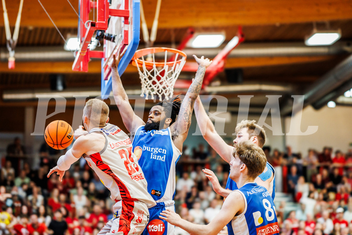 Basketball, win2day Basketball Superliga 2023/24, Halbfinale Spiel 3, Traiskirchen Lions, Oberwart Gunners, Edgars Lasenbergs (25)