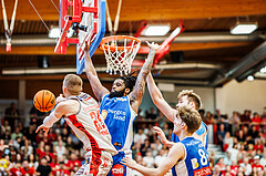 Basketball, win2day Basketball Superliga 2023/24, Halbfinale Spiel 3, Traiskirchen Lions, Oberwart Gunners, Edgars Lasenbergs (25)