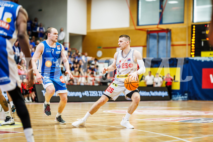Basketball, win2day Basketball Superliga 2023/24, Halbfinale Spiel 3, Traiskirchen Lions, Oberwart Gunners, Edgars Lasenbergs (25)