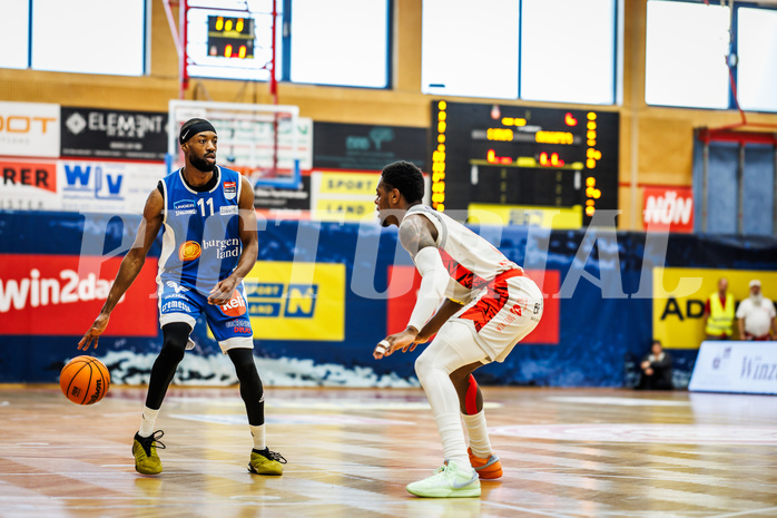 Basketball, win2day Basketball Superliga 2023/24, Halbfinale Spiel 3, Traiskirchen Lions, Oberwart Gunners, Derrek Brooks Jr. (11)